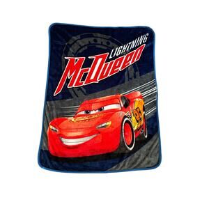 Disney Pixar CARS LIGHTNING MCQUEEN Fleece Toddler Baby Blanket 47” X 37”